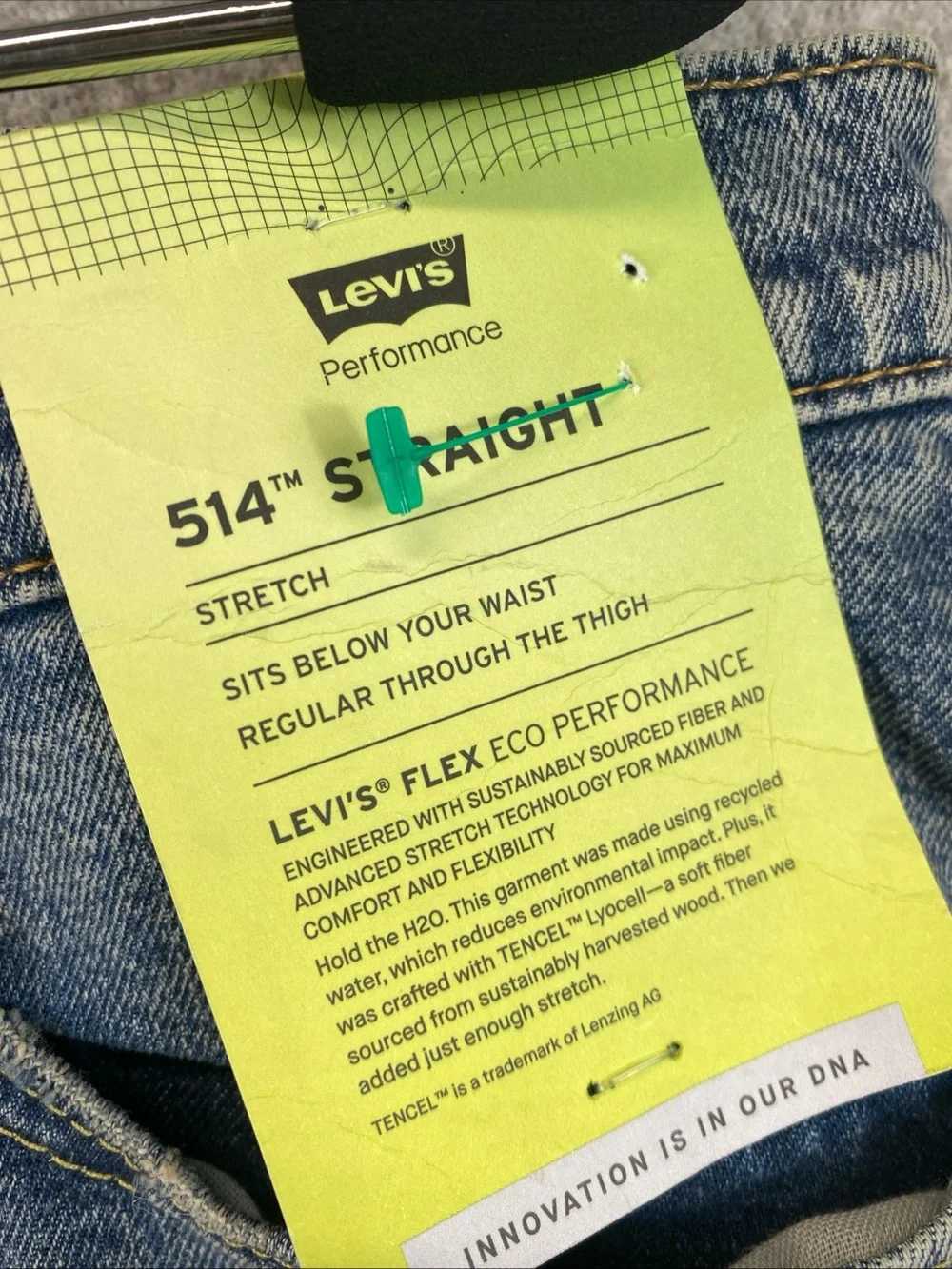 Levi's Men's 514 Straight Flex Jeans 32x32 Fade Blue Reg Fit Sits Low On Waist